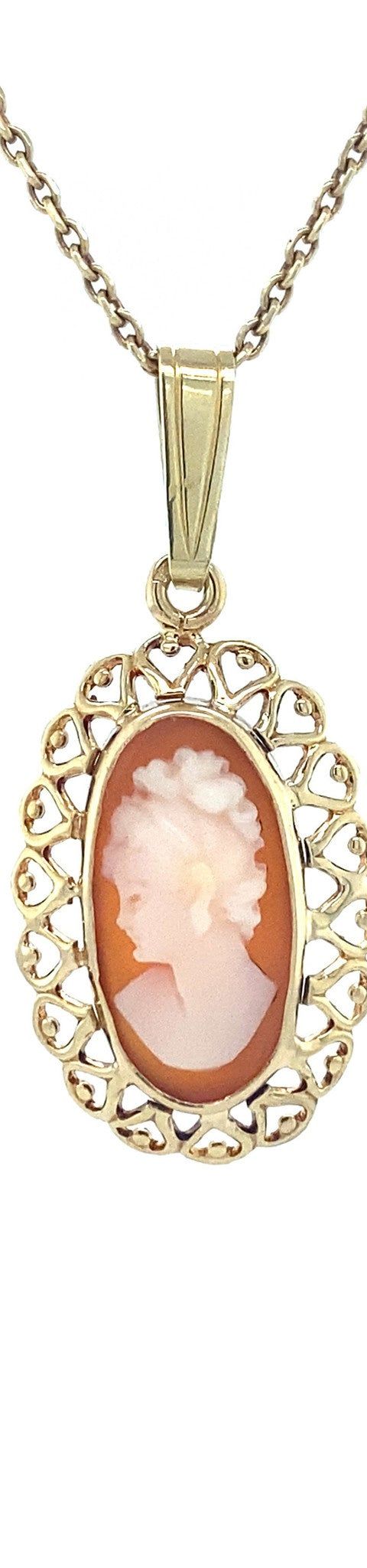 Vintage 14K Gold Pendant with Cameo